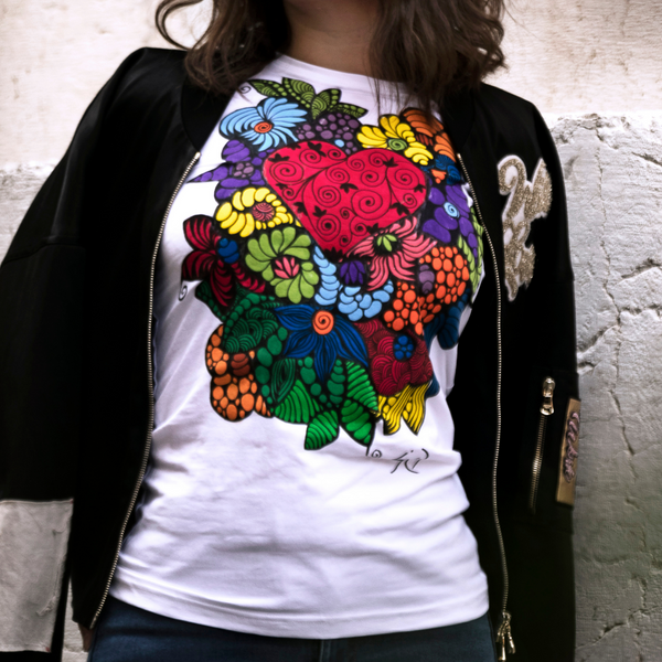 T-shirt donna dipinta a mano